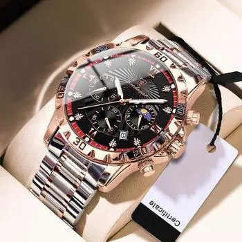 Новые лучшие брендовые многофункциональные кварцевые мужские часы модные светящиеся наручные часы модные деловые часы-хронограф