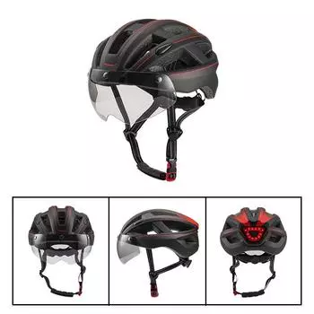 Новые магнитные очки задний фонарь велосипедный шлем дышащий взрослый спортивный дорожный горный велосипедный шлем L average size [55-61CM]