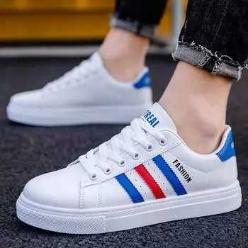 Новые маленькие белые мужские туфли, трендовые универсальные спортивные дышащие повседневные кроссовки, одинарные туфли 39 чёрный