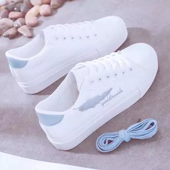 Новые маленькие белые туфли. Женские весенние и осенние новые женские туфли. Дикая корейская версия настольных туфель. Студенческие повседневные одинарные туфли. Шикарные белые туфли. 35 розовый