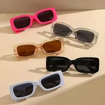 Новые маленькие солнцезащитные очки женские и мужские трендовые ретро хип-хоп квадратные зеленые арбузные очки женские очки UV400 чёрный