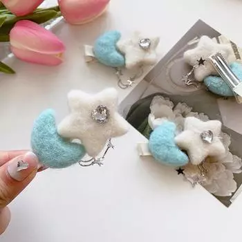 Новые маленькие зубы, крылья ангела, звезда, открытка для волос, субкультурный стиль Гендзюку, плюшевый головной убор с пятиконечной звездой, милая заколка для волос