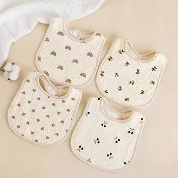 Новые марлевые U-образные детские нагрудники, симпатичные 6-слойные хлопковые салфетки для слюнотечения новорожденных, бандана-шарф для мальчиков и девочек, нагрудник для кормления