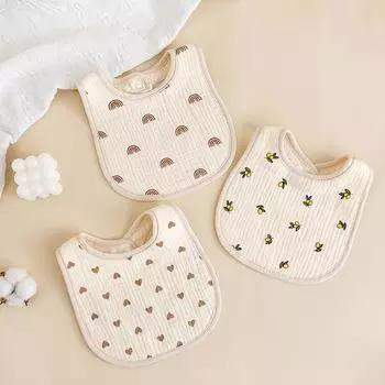 Новые марлевые U-образные детские нагрудники, симпатичные 6-слойные хлопковые салфетки для слюнотечения новорожденных, бандана-шарф для мальчиков и девочек, нагрудник для кормления