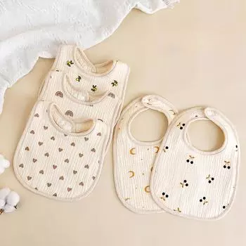 Новые марлевые U-образные детские нагрудники, симпатичные 6-слойные хлопковые салфетки для слюнотечения новорожденных, бандана-шарф для мальчиков и девочек, нагрудник для кормления