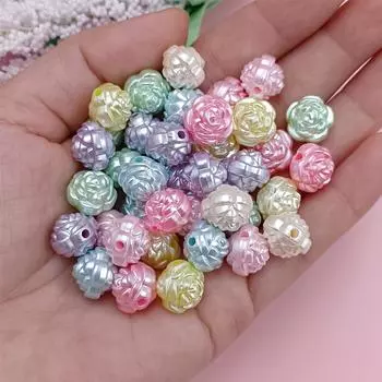 Новые материалы для бисероплетения, пятиконечные трехмерные бусины, сделай сам, ручная работа, модные разноцветные 20/50 шт., тыква, макарон, цветок, звезда Flat flower/20pcs