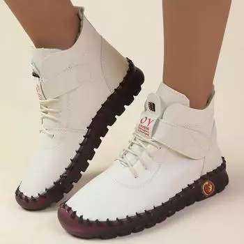 Новые меховые толстые сапоги женские короткие кожаные сапоги женские меховые ортопедические туфли женские зимние водонепроницаемые сапоги для снега Botas Mujer 36 чёрный