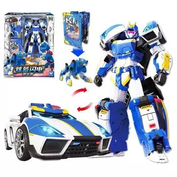 Новые металлические картонные роботы-трансформеры в автомобильные фигурки HEAVY IRON с карточными игрушками-трансформерами для детского подарка With Color Box