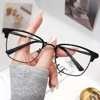 Новые металлические полурамные очки для чтения высокой четкости с защитой от синего света для пожилых людей, деловых мужчин, модные и модные очки для чтения 100