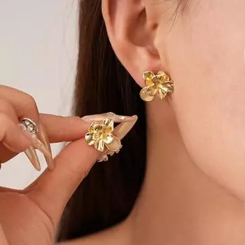 Новые металлические серьги-цветы неправильной формы, модные женские украшения для вечеринок в стиле Джокер как