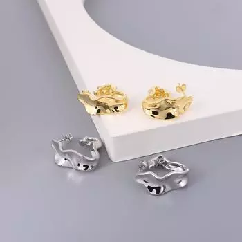 Новые металлические серьги-гвоздики с серебряными иглами S925 в Европе и Америке, хе, какие модные серьги, серьги с холодным ветром золотой