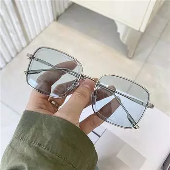 Новые металлические солнцезащитные очки мужские ретро квадратные солнцезащитные очки Ocean Film модные женские очки для путешествий золотой/шампанского