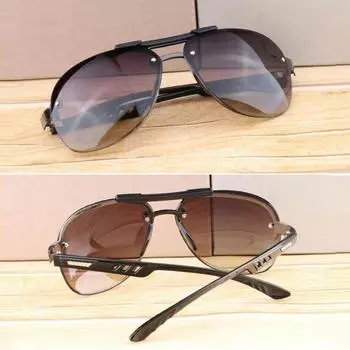 Новые металлические солнцезащитные очки мужские винтажные в стиле панк без оправы прямоугольные женские модные очки для спорта на открытом воздухе вождение и рыбалка солнцезащитные очки UV400 серый