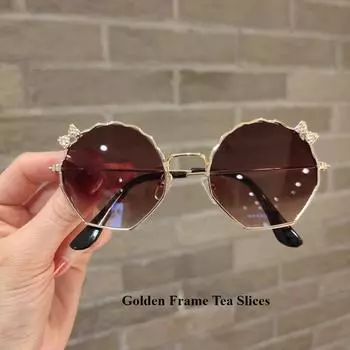 Новые милые детские очки с бантом, солнцезащитные очки, модные, универсальные солнцезащитные очки для детей