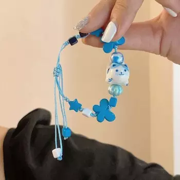 Новые Милые Кошачьи Звезды Синие Дофаминовые Браслеты Женские Плетеные Веревочные Мультяшные Веселые Браслеты Свежие Отправить Подарок Подруге