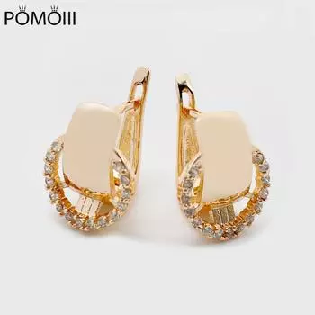 Новые милые круглые серьги-подвески из натурального циркония для женщин, полые уникальные 585 розовое золото/родий, романтические эксклюзивные ювелирные изделия