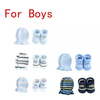 Новые милые мультяшные детские носки + перчатки в полоску и в горошек, набор детских носков 0-12 months