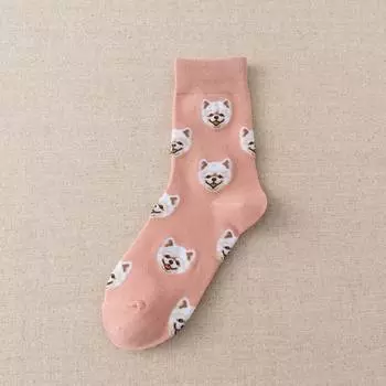 Новые Милые Мультяшные Носки Средней Длины с Собаками Японские Индивидуальные Креативные Женские Sokken Сиба-ину Далматин Мальтийская болонка Тедди Померанский шпиц Дропшиппинг