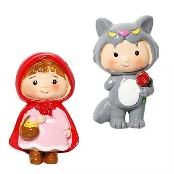 Новые милые мультяшные сказки Красная Шапочка и Большой плохой волк 3D наклейки из смолы на холодильник для украшения дома