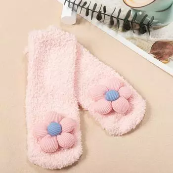Новые милые носки с цветочками для малышки, противоскользящие, мягкие однотонные носки для пола для малышей, для новорожденных
