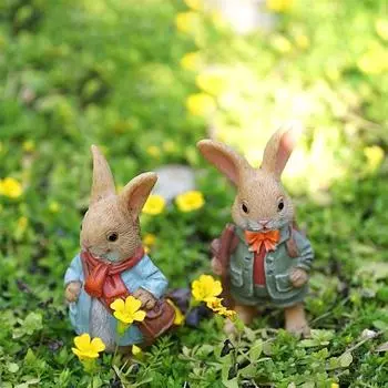 Новые милые пасторальные украшения в виде кролика, украшения для сада, кролика, животного, украшения для цветочного горшка, черепахи, изделия из смолы для балкона