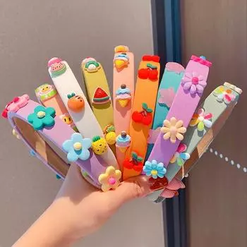 Новые милые повязки для волос с фруктами и цветами для девочек, детские милые повязки на голову, обручи для волос, головные уборы для женщин и девочек, модные аксессуары для волос