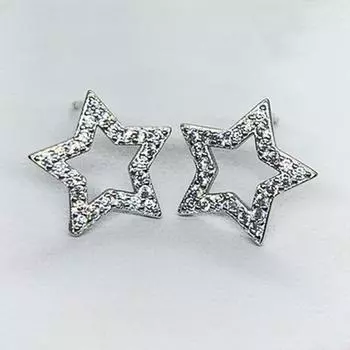 Новые милые серьги-гвоздики со звездами, полные кубического циркония, блестящие серьги для девочек, простые стильные универсальные женские украшения