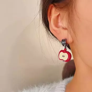 Новые милые серьги-подвески Apple, креативные детские женские серьги, ювелирные изделия, подарки как