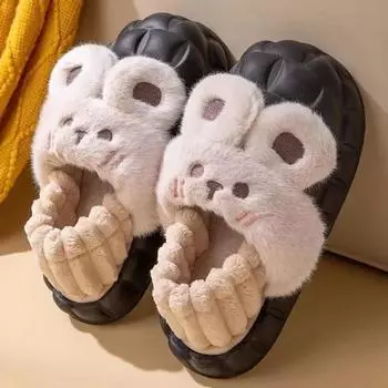 Новые милые тапочки с мультяшным кроликом, женские, забавные, водонепроницаемые, удобные, легкие, домашние, мягкие, домашние, шлепанцы на толстой подошве 20024 36-37