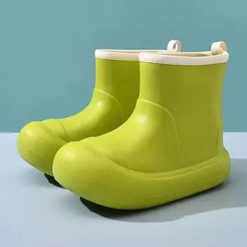 Новые милые высокие резиновые сапоги женские на толстой подошве верхняя одежда весенняя уличная мода нескользящие всесезонные резиновые сапоги женские 36-37