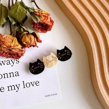 Новые Милые Заколки для Волос с Кошками Ретро Ацетатные Зажимы для Волос Головной Убор Для Женщин Леопардовый Принт Заколки для Волос Девушки Модные Аксессуары для Волос Подарок