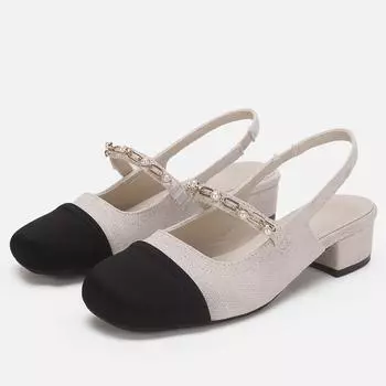 Новые милые женские босоножки-мюли весна-лето мода жемчужные прогулочные удобные свадебные туфли 35