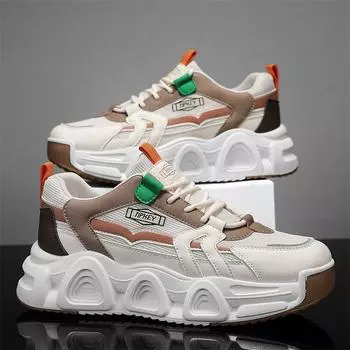 Новые многофункциональные объемные мужские туфли на толстой подошве, спортивная обувь на мягкой подошве, сетчатая дышащая повседневная спортивная обувь на шнуровке 39