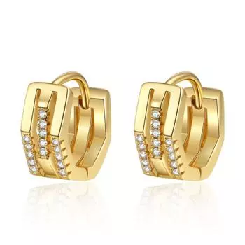 Новые многоугольные серьги-вкладыши из циркония, маленькие, свежие, сладкие, темпераментные, высококачественные геометрические полые серьги