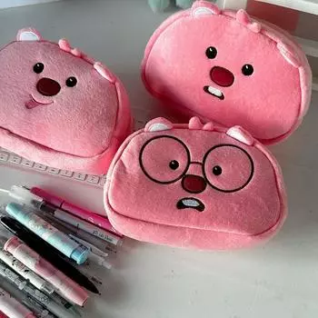 Новые модели Loopy Pen Bag Ins Простая и симпатичная большая вместимость высококачественная канцелярская коробка с рисунком студента, сумка для карандашей