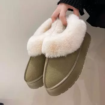 Новые модели зимних сапог для женщин, нескользящие плюшевые зимние сапоги, женские теплые хлопковые ботинки на толстой подошве, платформа, Botas Mujer 36