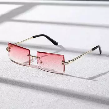 Новые модные 1 шт. унисекс металлические квадратные без оправы модные солнцезащитные очки для мужчин и женщин пляжные поездки и улица UV400 зелёный