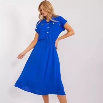Новые модные элегантные свободные повседневные летние платья для женщин, простые короткие рукава, А-силуэта, женское платье, эластичное, с высокой талией, на пуговицах, однотонное женское платье 26091 S абрикосовый