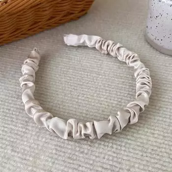 Новые модные атласные плиссированные обручи для волос, повязки для женщин и девочек, однотонные повязки на голову, головной убор, женские аксессуары для волос, головные уборы