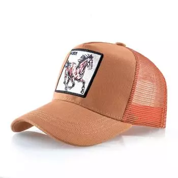 Новые модные бейсболки для мужчин и женщин, сетчатые бейсболки Snapback с вышивкой лошади, летние кепки с козырьком для дальнобойщика 56-59CM