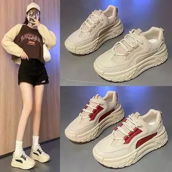 Новые модные белые туфли на удобной платформе, универсальные повседневные спортивные туфли на платформе 5 см 35