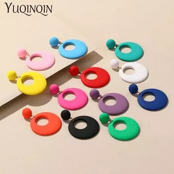 Новые модные большие серьги-подвески из акриловой смолы для женщин, длинные геометрические круглые серьги-подвески для девочек, корейские ювелирные изделия для путешествий