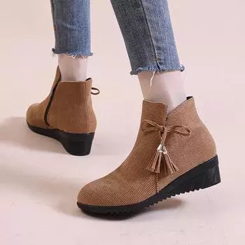 Новые модные ботильоны Naked Boots, однотонные короткие ботинки, женская хлопковая обувь, короткие ботинки, универсальная зимняя обувь на низком каблуке для отдыха на открытом воздухе 35