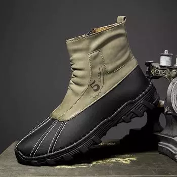 Новые модные ботильоны ручной работы, мужские высокие повседневные туфли, классические мужские ботинки для ходьбы без застежек, универсальные удобные ботинки для мотокросса 38 серый