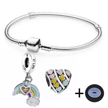 Новые модные браслеты из бисера Rainbow Of Love Crystal для женщин и мужчин, оригинальные бусины в виде попкорна, браслет-подвеска в виде морской звезды, ювелирные изделия 21cm