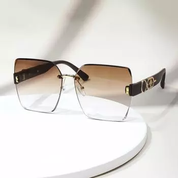 Новые модные цветные солнцезащитные очки без оправы для мужчин и женщин, солнцезащитные очки с большой оправой UV400