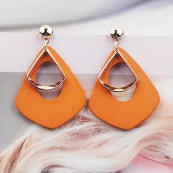 Новые модные деревянные серьги-капли для женщин, золотые металлические женские серьги-капли boucle d oreille femme brincos коричневый