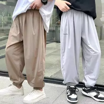 Новые модные детские рабочие брюки, брюки для ста мальчиков, летние тонкие детские брюки, повседневные брюки 120 хаки