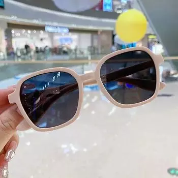 Новые модные детские солнцезащитные очки, квадратные детские солнцезащитные очки, модные очки для мальчиков и девочек, очки для маленьких студентов, вечерние очки, UV400