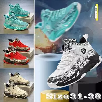 Новые модные детские удобные баскетбольные кроссовки с дышащей сеткой, кроссовки для бега, повседневная обувь, размер 31-38 31